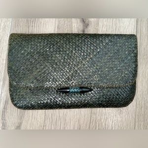 Vintage 70s straw bag / clutch purse / oversized straw bag